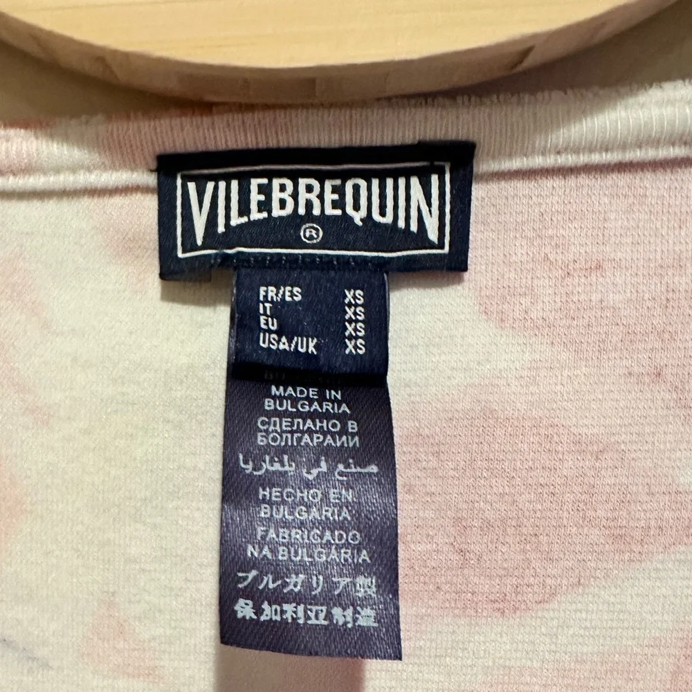 VILEBREQUIN PREMIUM LUXE TERRYCLOTH SHORT SLEEVE PINK PURPLE BEACH COVERUP DRESS